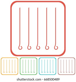 Skewers set icon. Vector illustration