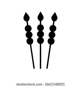 Skewers Set em forma minimalista silhueta vetor arte ilustração