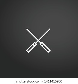 Skewers vector icon. Skewers concept stroke symbol design. Thin graphic elements vector illustration, outline pattern for your web site design, logo, UI. EPS 10.