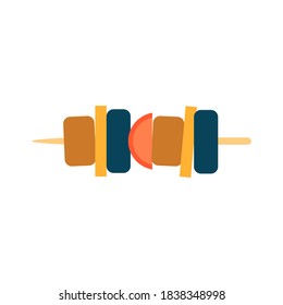 Skewers vector illustration in flat style. Delicious food icon good for brochure, menu, banner, web design