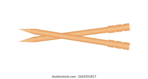 skewers wooden bamboo pointed tip stick thin isolated on white background, wood skewers used to hold pieces foods, tipped chopsticks for skewer barbecue, skewer sticks for BBQ vegetable and fruits