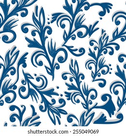 skeych pattern with blue abstract branches