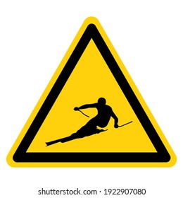 Ski Area Symbol Sign, Vector Illustration, Isolate On White Background Label. EPS10