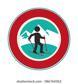 ski athlete silhouette icon