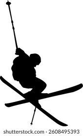 ski athlete silhouette vector art