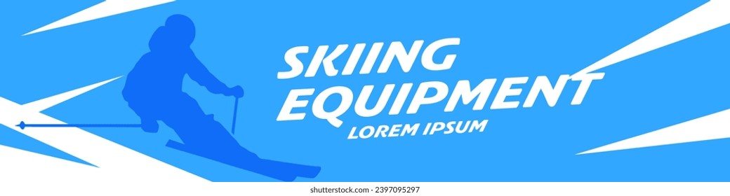 Ski banner. Skiing banner template. Winter sport design.