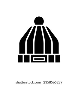 Ski Beanie Filled Icon Vector Illustration