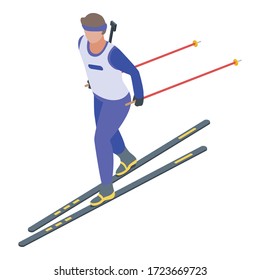 Ski biathlon icon. Isometric of ski biathlon vector icon for web design isolated on white background