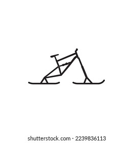 Ski Bike vector logo, icon. Isolated object on background