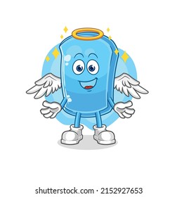 el ángel de ski con alas vectoriales. personaje de caricatura