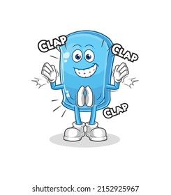 the ski board applause illustration. character vector