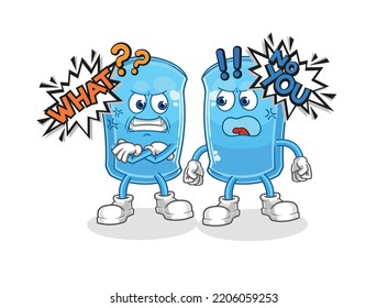 the ski board arguing each other cartoon vector