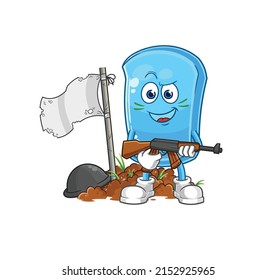 the ski board army character. cartoon mascot vector