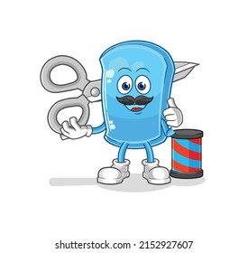 the ski board barber cartoon. cartoon mascot vector