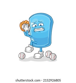 the ski board baseball pitcher cartoon. cartoon mascot vector