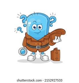 the ski board detective vector. cartoon character