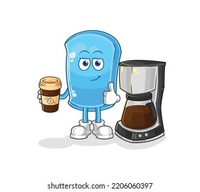 la pista de esquí para tomar café ilustración. vector de caracteres