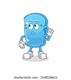 the ski board eavesdropping vector. cartoon character