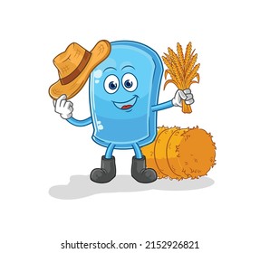 the ski board farmer mascot. cartoon vector