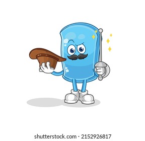 the ski board fencer character. cartoon mascot vector