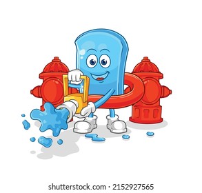 the ski board firefighter vector. cartoon character