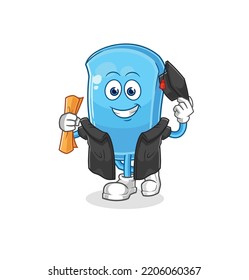 the ski board graduation vector. cartoon character