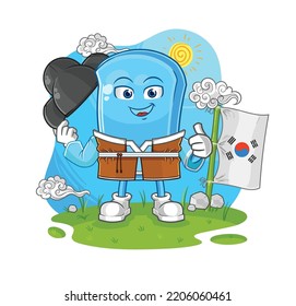 the ski board korean culture vector. cartoon character