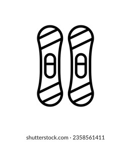 Ski Board Outline Icon Vector Illustration
