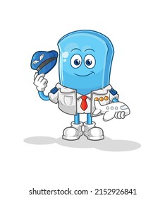 the ski board pilot mascot. cartoon vector
