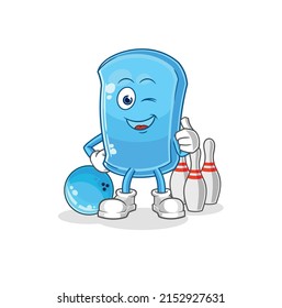 the ski board play bowling illustration. character vector