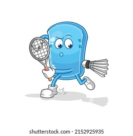 the ski board playing badminton illustration. character vector