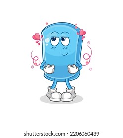 the ski board shy vector. cartoon character