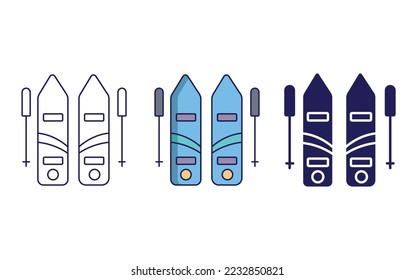 Ski board, Snowboard line and glyph icon, vector illustration