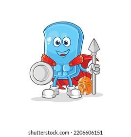 the ski board spartan character. cartoon mascot vector