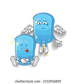 the ski board spirit leaves the body mascot. cartoon vector