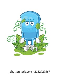 the ski board waiting too long mascot. cartoon vector