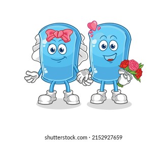 the ski board wedding cartoon. cartoon mascot vector