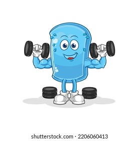 the ski board weight training illustration. character vector