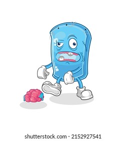the ski board zombie character.mascot vector
