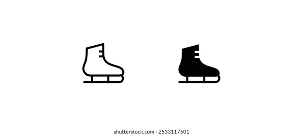 ski boot cross-country boots, skis ice sport icon line and flat icons set, editable stroke isolated on white, linear vector outline illustration, symbol logo design style