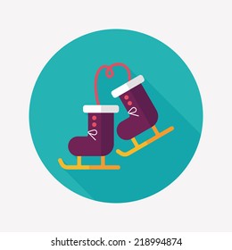 ski boot flat icon with long shadow,eps10