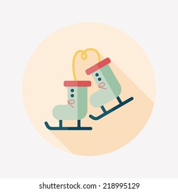 ski boot flat icon with long shadow,eps10