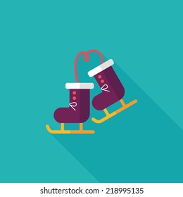 ski boot flat icon with long shadow,eps10