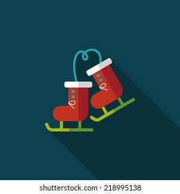 ski boot flat icon with long shadow,eps10
