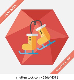 ski boot flat icon with long shadow,eps10