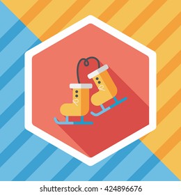 ski boot flat icon with long shadow,eps10