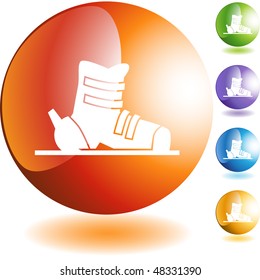 Símbolo del botón del icono de arranque de esquí aislado en un fondo.