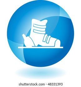 Ski Boot Icon Button Symbol Isolated On A Background.