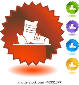 Ski boot icon button symbol isolated on a background.