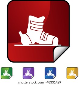 Ski boot icon button symbol isolated on a background.